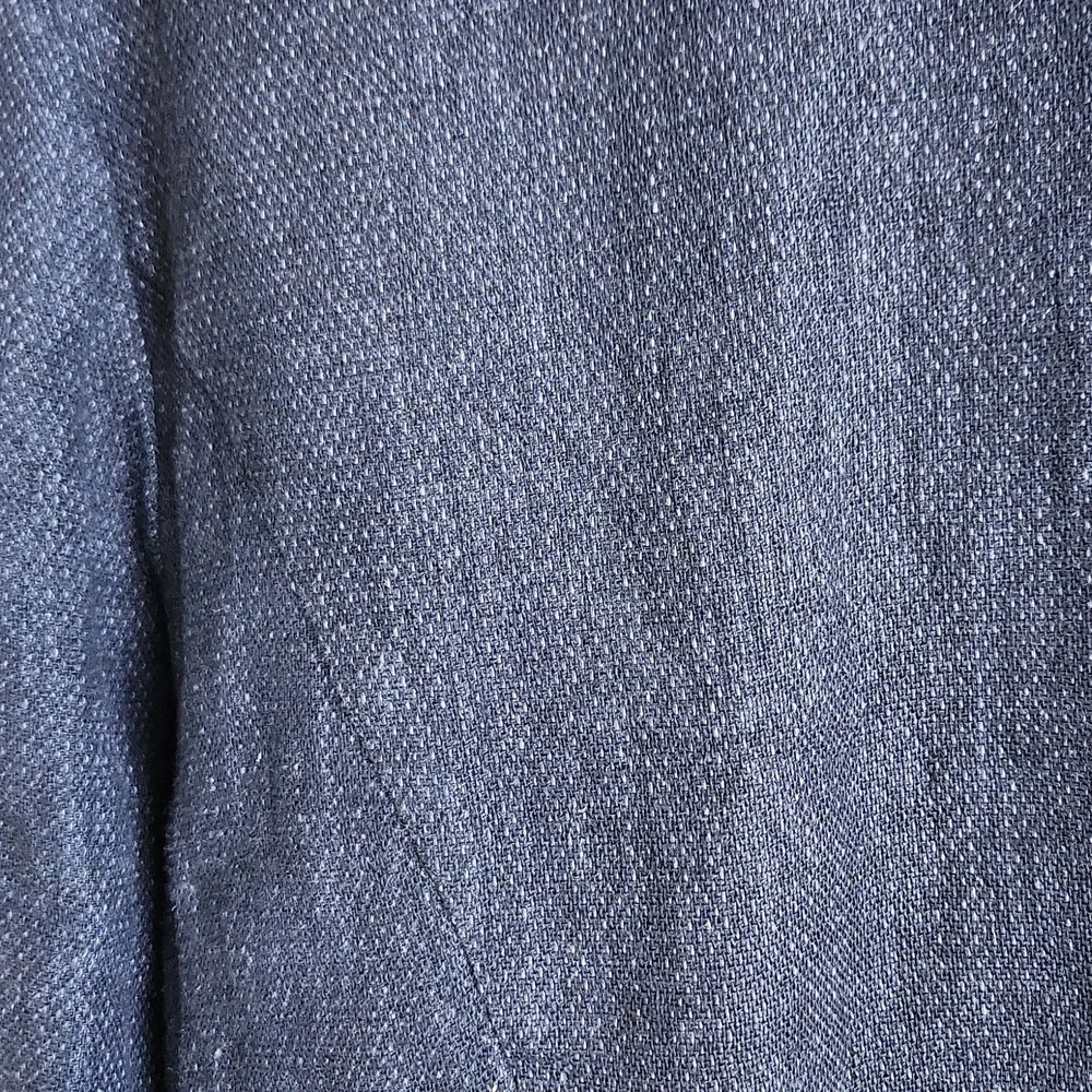 Coldwater Creek‎ Navy Blue Beaded Blazer Jacket Size LG Button Front Linen Blend - Picture 3 of 11
